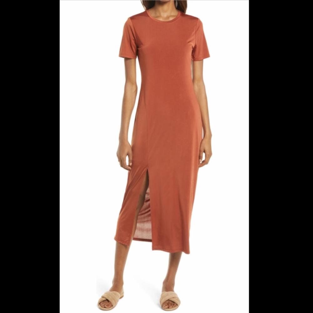 Orange slit dress